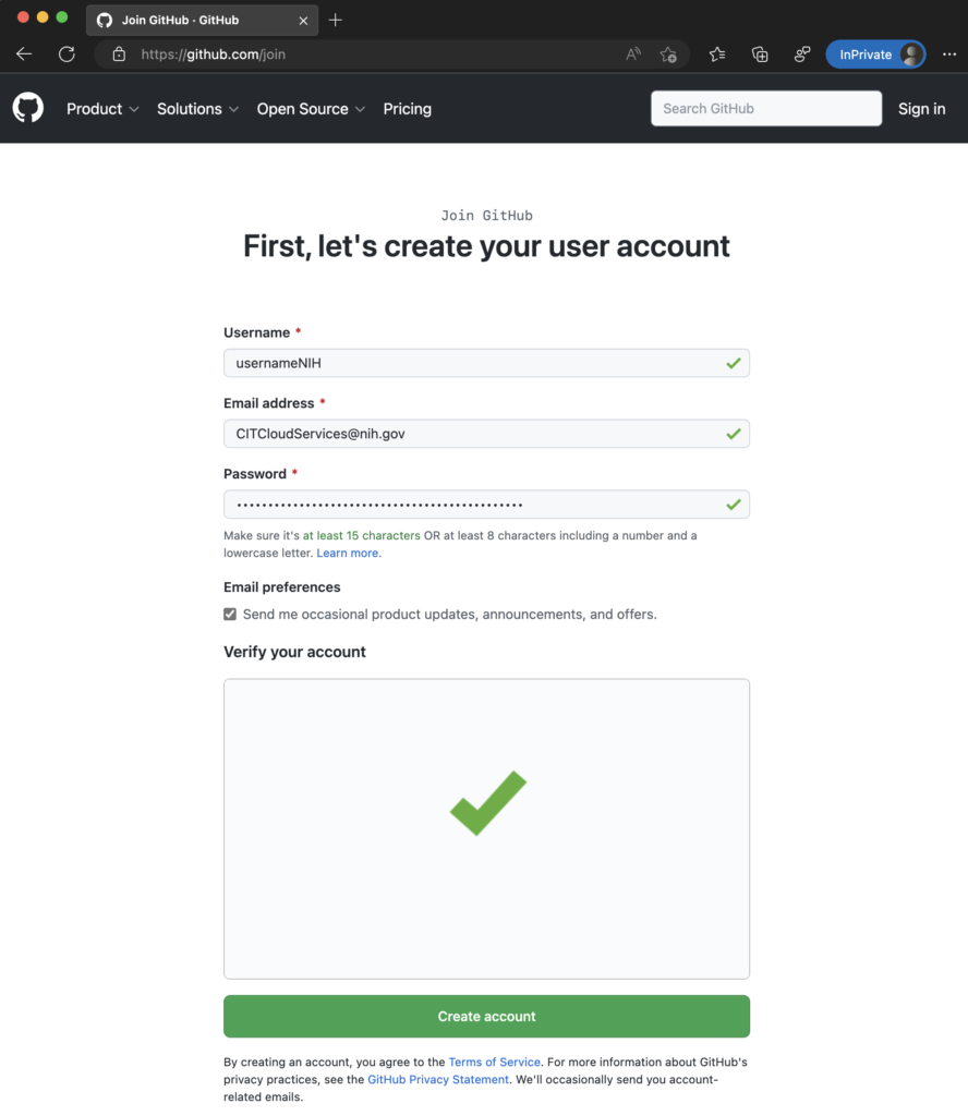 github signup